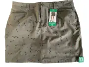 EDDIE BAUER ADVENTURER 2.0 SKORT SIZE 12 GREEN SPRIG PRINT, NWT and FREE SHIP!