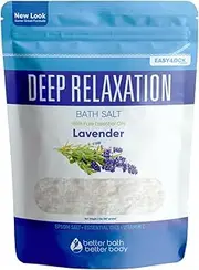Deep Relaxation Bath Salt 32oz (2-Lbs) - Epsom Salt Bath Soak With Lavender Essential Oils & Vitamin C - 100% All Natural No Perfumes & Dyes - Relieve Tension & Stress & Relax Naturally