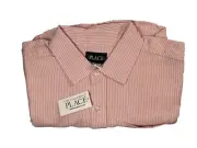 The Children’s Place Boys Striped Button Down Tee Size 16 XXL Color Earth Rose