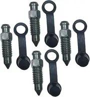 1 Set Motorcycle Brake Bleeder Screw Nipples Exhaust Screws with Caps Durable Stainless Steel Easy Installation Prevents Fluid Leakage Essential Motorbike Accessories