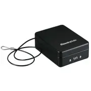 Small Safe, Black Lock Box with Combination Lock for Office or Dorm Secures M...