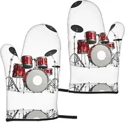[COMAAM] Cool Drum Set Insulation Gloves (2-Piece Set) Microwave Oven Gloves For Barbecue Cooking And Baking