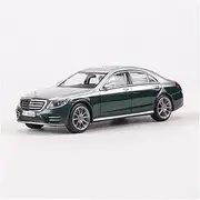 Scale Finished Model Car 1:64 Scale for Maybach S450 S-Class Car Model Static Alloy Miniature Vehicle Decoration Souvenir Die-cast Vehicle(Green Silver)