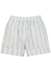 Ganni Striped Seersucker Shorts - White - 10 10