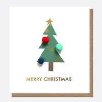 在飛比找誠品線上優惠-caroline gardner小絨球聖誕卡片/ 聖誕樹