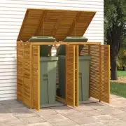 Double Garbage Bin Shed 140x89x117 cm Solid Wood Acacia Outdoor Storage Un 55239