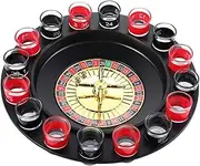 ANJIAOSHOU Wine Glass Turntable Set, 16 Hole Russian Roulette Wheel for KTV, Bars and Nightclubs, Including 16 Wine Glasses and 2 Metal Balls