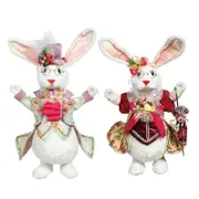 Mark Roberts Mr & Mrs Fluffy Chubby Rabbit 15, Set of 2