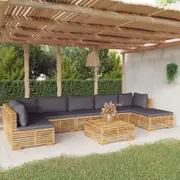 8 Piece Garden Lounge Set with Cushions Solid Wood Teak vidaXL