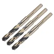 3pcs Reduced Shank Twist Drill Bits 13mm HSS-4341 Nitride & Titanium Coated
