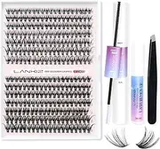 LANKIZ DIY Lash Extension Kit, 30+40D Clusters, 280pcs Individual Lashes With Bond & Seal Glue, Remover for Eyelashes, 9-15mm Mix C Curl Extension Kit at Home
