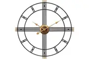 [CARLA HOME] Large Wall Clock Silent Decor Kitchen Modern Black 45cm