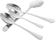 Amosfun 8Pcs Stainless Steel Rice Scoops Long Handle Spoons for Soup Food Easy to Clean for Families Restaurants Hotels Stainless Steel