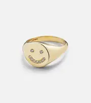[Roxanne First] Roxanne First Smiley 14kt gold ring with diamonds N gold