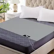Grounding Mat for Bed, Grey Conductive Grounding Mat Improving Sleep Natural Wellness, Silver Grounding Mat Earthed for Reducing Pain with 15 Feet Grounding Cord (27"*52")