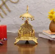Metal Singhasan Deity Rest Place Oval Shaped for Ganesha Krishna God Idol