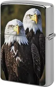 [HJUQNGF] Lighter Case White Head Eagle Lighter Protective Cover Metal Lighter Shell Personalized Graffiti Design