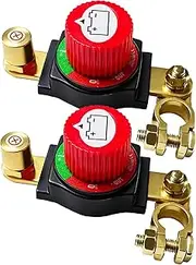 2pc Top Post Battery Disconnect Switch,12-48V Car Battery Kill Switch,Terminal blocks are .69in and .74in,Battery Disconnect Switches are Mainly Used in Automobiles, Rvs, Boats, Solar Panels Batteries