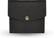 [FATASH] Women's Credit Card Holder: Slim, RFID-Blocking Envelope Design, Ideal Travel Accessory, Front Pocket Leather Wallet, Black, Casual