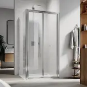 Space-Saving Folding Shower Screen Enclosure, 1000 x 900mm