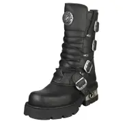 New Rock Metallic Unisex Platform Boots in Black