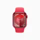 Apple Watch Series 9 45mm 紅色鋁金屬錶殼搭配紅色運動型錶帶-GPS版 S/M