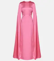 [Solace London] Solace London Adley caped crêpe gown UK 4 pink