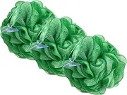 Bodylife Body Buffer, Puff, Exfoliating Bath & Shower Body Pouf, Scrunchie, Body Scrubber Green & White 55g Triple Pack