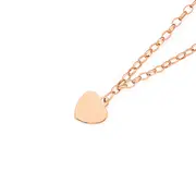 9ct 19cm Rose Gold Solid Belcher Bracelet With Heart Charm