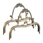 Metal Purse Frames, 8.07" 2Pcs Kiss Lock Clasp Frame for Coin Bags DIY, Bronze