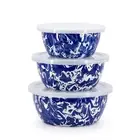 Enamelware - Set of 3 - Nesting Bowls (Cobalt Swirl)