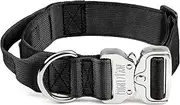 Mighty Paw Tactical Dog Collar for Large Dogs - Heavy Duty Collar with Metal Buckle and Control Handle, Premium Grade Weatherproof Polyester, Large Dog Collar in Large for Medium to Large Pets -Black