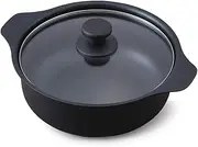 Iris Ohyama IHKP-P24-B IHKP-P24-B Induction Stove, for IH Cooking Heater, Pot & Pot Set 9.4 inches (24 cm), Black