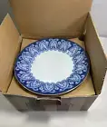 NIB: Set of 6 Bombay Company Blue White Arabesque Tile Salad Dessert Plates 8"