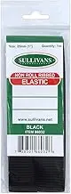 Sullivans Non Roll Ribbed Elastic, 1 Meter Length x 25 mm Width, Black