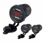 Car Cigarette Lighter Socket Dual USB Port Charger Power Adapter Outlet Red LED* (for: Fiat)