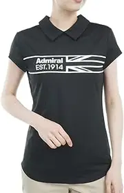 [アドミラル] Admiral Golf Half UJ Print Golf Shirt, Zipper Back Black