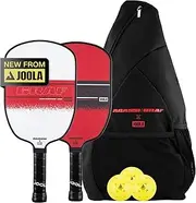 JOOLA Champion 12mm Pickleball Single Paddle or Set - Agassi Shape w/Extended Sweet Spot - Sandblasted Surface Increases Spin & Control - UPA-A Certified - USAP Approved - NFC Chip Enabled