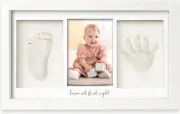 Baby Hand and Footprint Kit - Clay Handprint Keepsake Frame, Newborn Nursery Pic