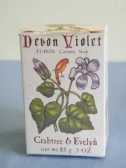 Vintage 1978 Crabtree & Evelyn Devon Violet Soap Tudor Country HTF In Box NOS