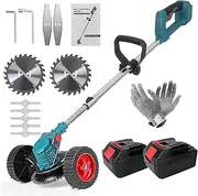 Electric Lawn Mower, Cordless Lawn Mower with 224V Li-Ion Batteries and Quick Charger, 6 Inch, Lightweight and Extendable, 850W Max for Mowing Lawn Care Driveway Garden