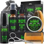Beard Kit Beard Grooming Kit w/Beard Wash/Shampoo Beard Oil Balm Brush Comb S...