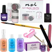Acrylic Sampler kit + Brush + Essential Prep Kit-Mini + Glossy Air Dry Top Coat