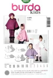 Burda Sewing Pattern 9475 Childs Cape with Collar or Hood, Pockets Sizes 2 - 6