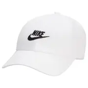Mens Nike Club White Hat Unstructured Futura Wash Cap