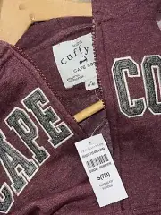 Cuffy’s Of Cape Cod Hooded Sweatshirt Kids Size S 7/8 Maroon NWT