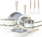 CAROTE 16Pcs Ceramic Cookware Set, Pots and Pans Set Non Stick, Kitchen Cookware
