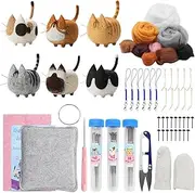 6 Pcs Needle Felting Kit, Crafting Kits for Adults, Wool Felting Kit with Felting Needles, Felting Wool and Felting Pad, Needle Felting Supplies for Beginners DIY Felting Craft