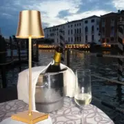 Rechargeable Cordless LED Table lamp, Dimmable, Portable - Gold