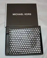 Michael Kors Kent Dot Print Slim Billfold Wallet - Black w/ White Dots